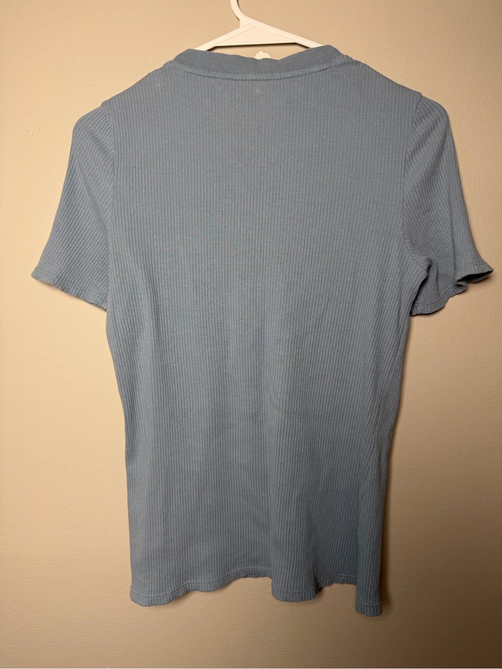 Sézane Ribbed Button-Front Top | Size L | Blue - Picture 3 of 7